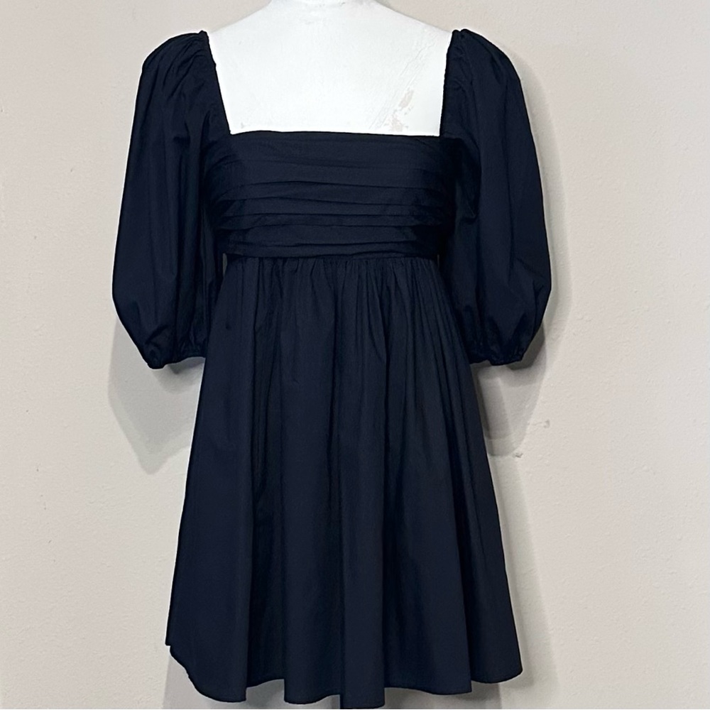 Abercrombie & Fitch | Emerson rushed puff sleeve poplin mini dress - Picture 3 of 10